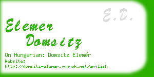 elemer domsitz business card