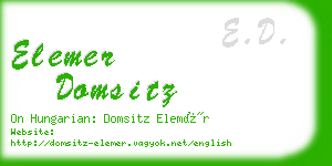 elemer domsitz business card